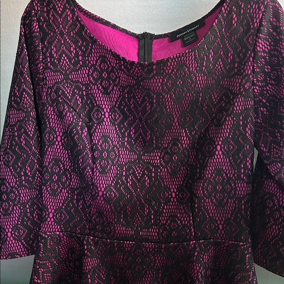 Ashley Stewart Pink N Black lace  Top #3021 - Picture 3 of 5
